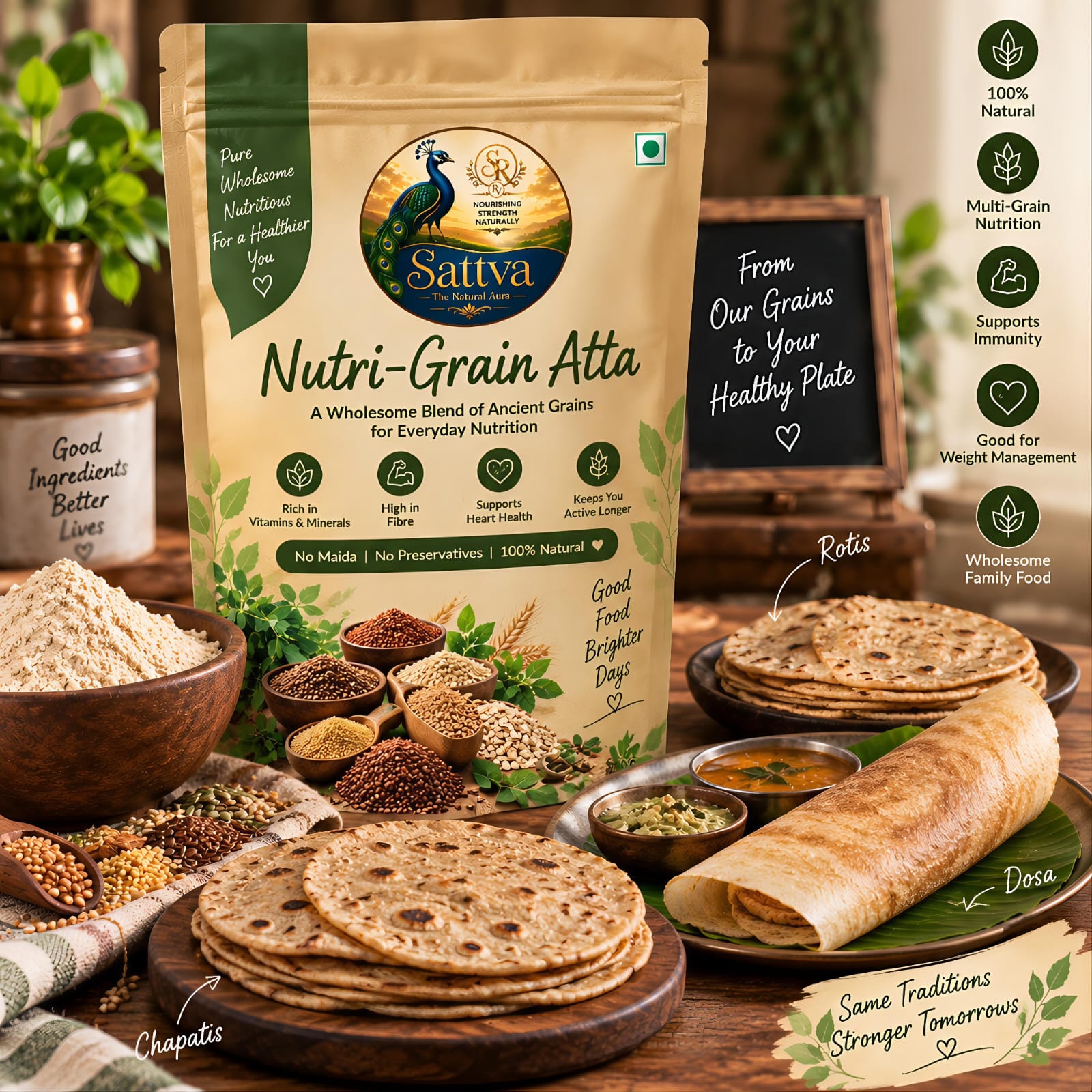 Sattva_The Natural Aura Nutri-Grain Atta